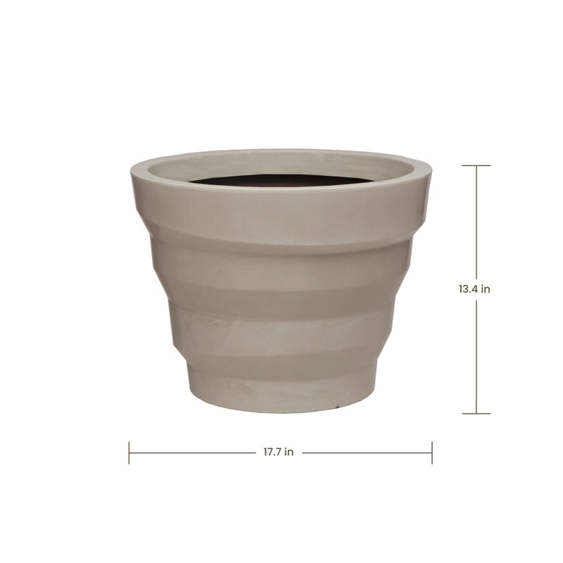 Pot à fleurs rond Kaofen ECOBO EcoFriendly, H 13,4 po x l 17,7 po x P 17,7 po, Blanc marbré