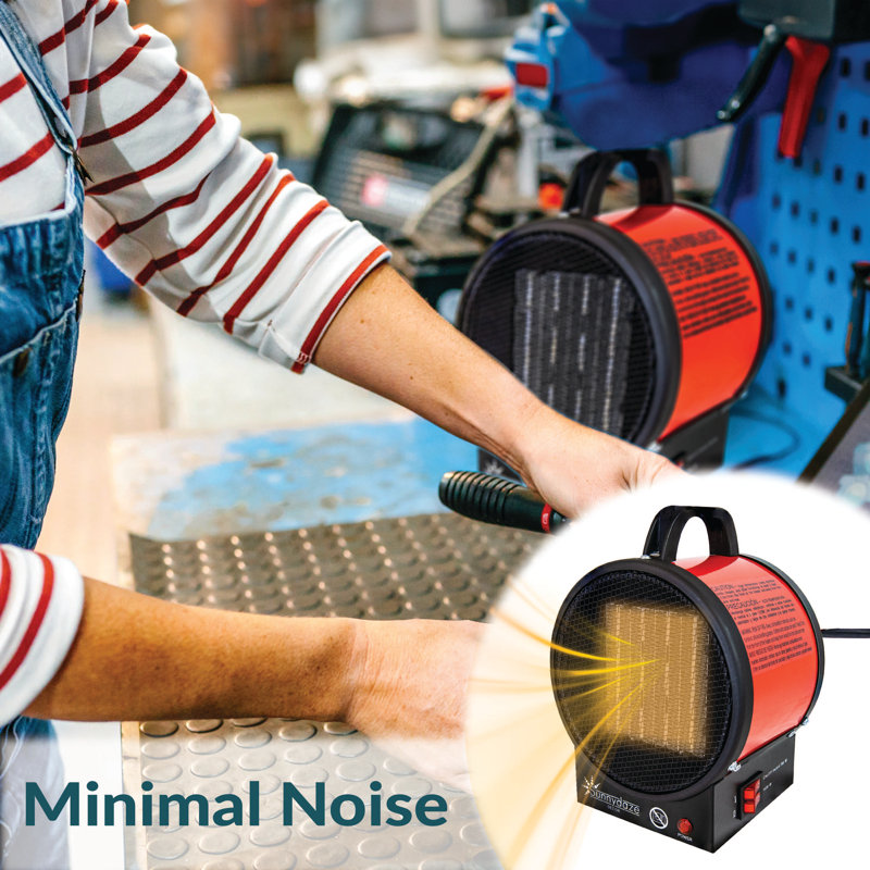 Portable Red Ceramic Electric Space Heater with Auto Shut-Off