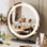 Miroir de salle de bain 19 pouces avec lumières, grand miroir de salle de bain rond à DEL avec Smart Touch 3 couleurs à intensité variable, éclairage tactile