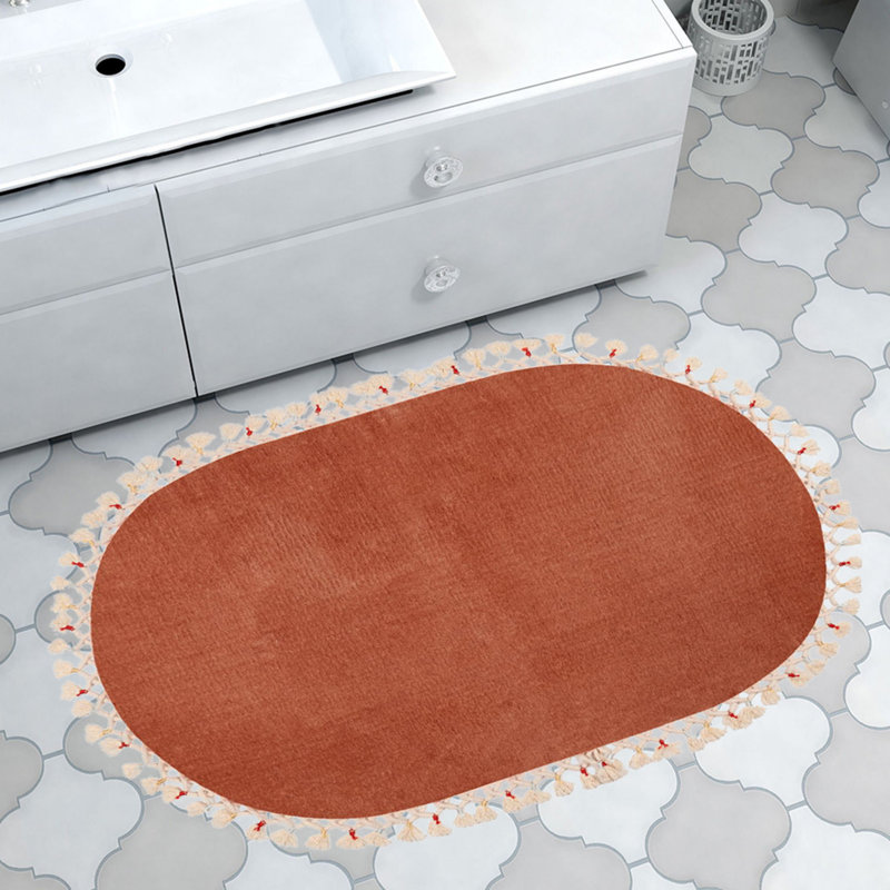 Eufrosina Solid Color Bath Rug, 24" W x 39" L, Brown