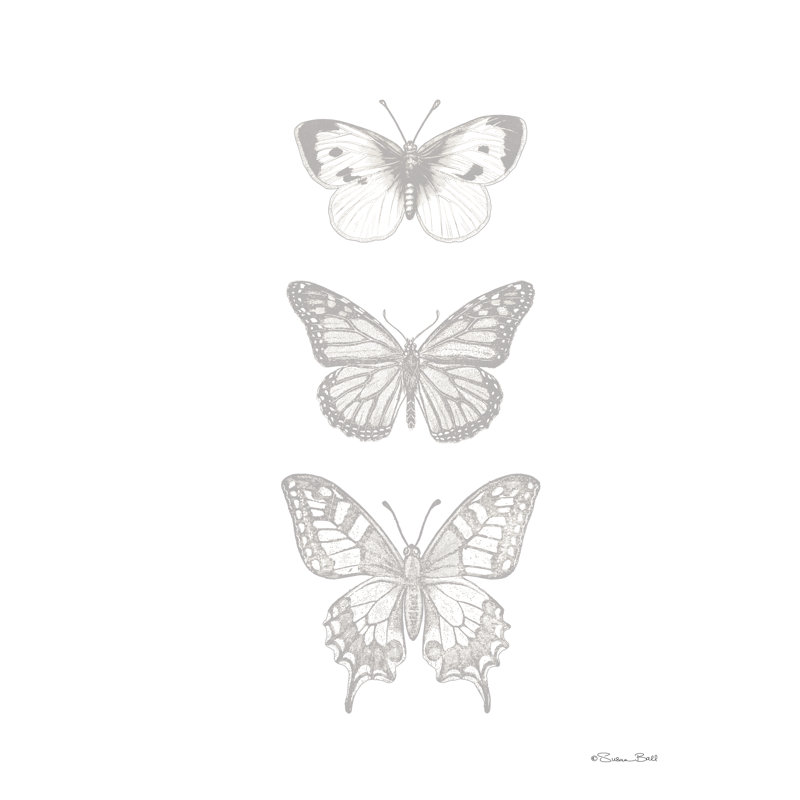 «Indah Nursery Butterfly Trio», reproduction sur toile, H 18 po x l 12 po