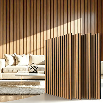 Acoustic Wood Slat Wall Panels - 4 Pack 47.2" × 23.6" Sound Proof Panels Noise Reduction for Home Office Studio, Sound Absorbing Panels, Walnut