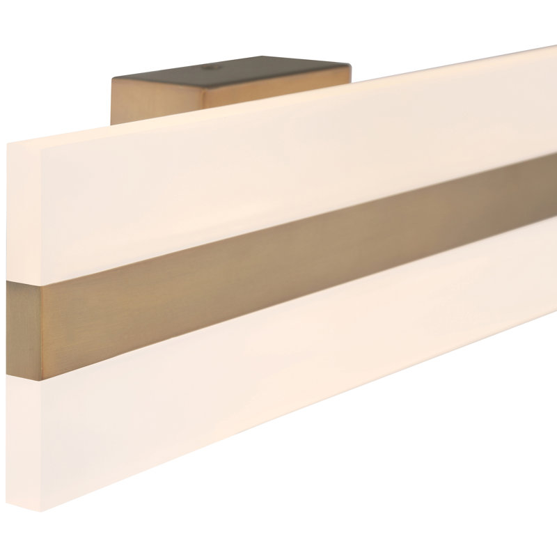 Barre d'éclairage de salle de bain à 1 lumière DEL à intensité variable, Laiton antique