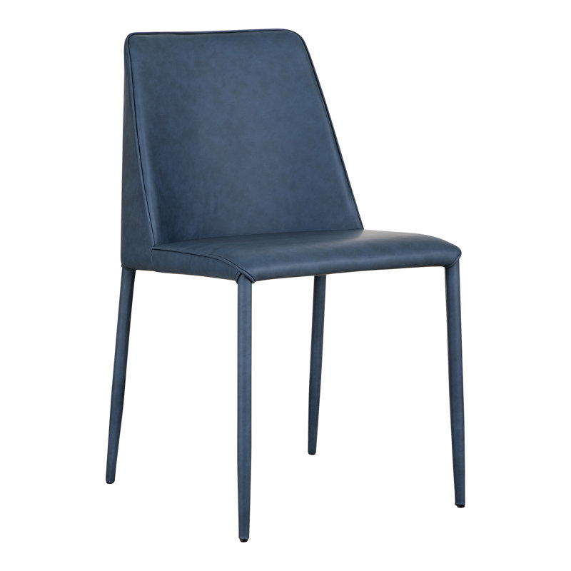 Nora Upholstered Dining Chair, Blue Faux Leather