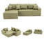 Canapé en L 108 po en similicuir rembourré, canapé modulaire à compression et méridienne d'angle - Assemblage sans outil-581923440-581923442