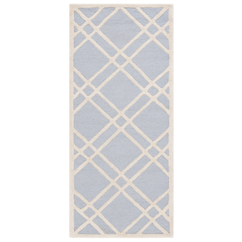 Deedgra Hand Tufted Wool Geometric Rug, Runner 2'6" x 6'