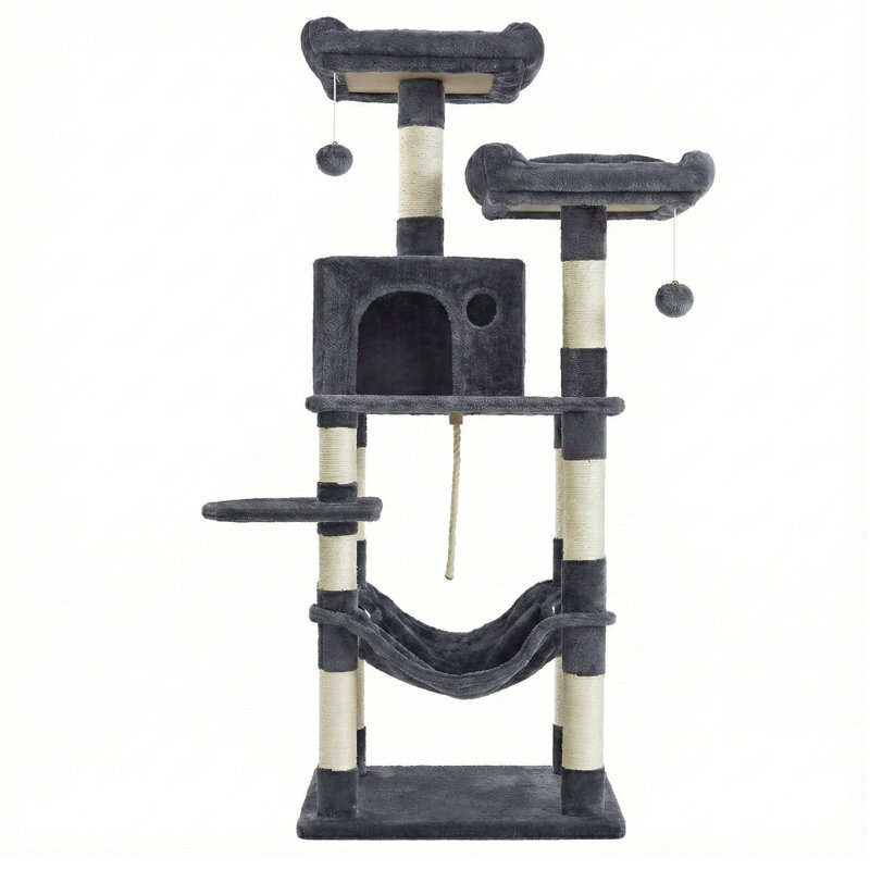 Cat Tower For Indoor Cats, Smoky Gray