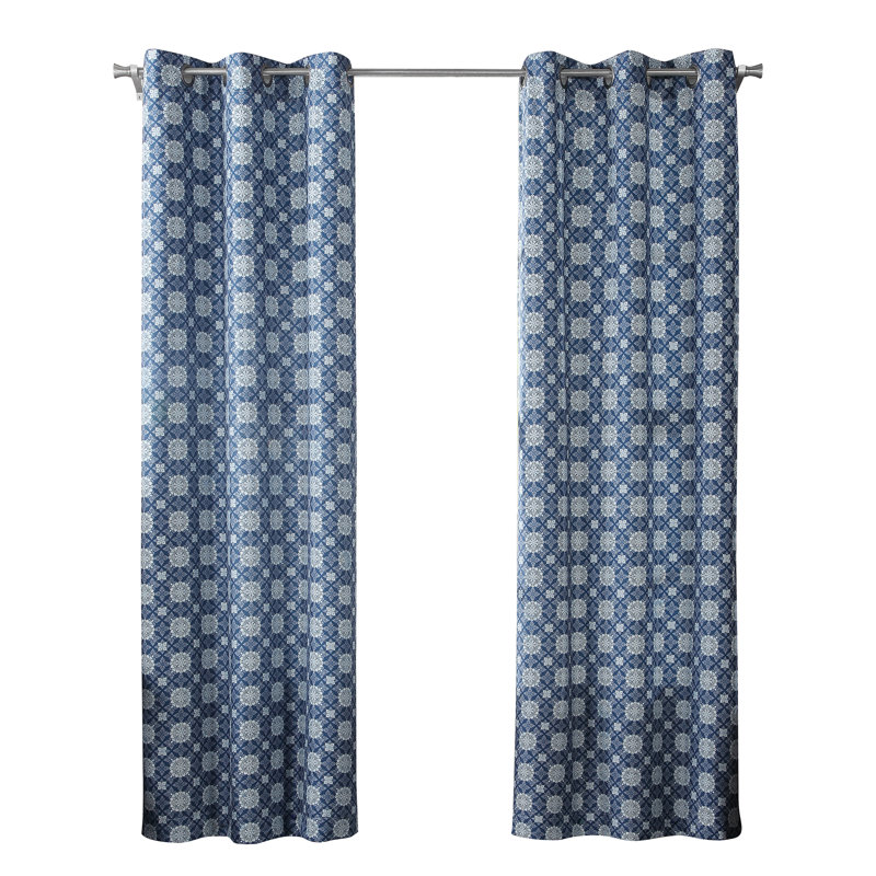 Buntingford Room Darkening Curtain Single Panel, Blue