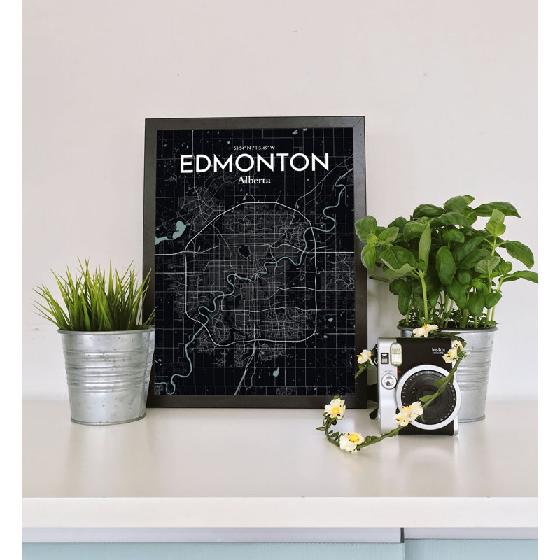 « edmonton city map », impression, H 24 po x l 18 po