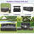 4 Pieces Outdoor Wicker Sectional Sofa With A 3-seat Sofa, 2 Ottomans, A Lifting Table, Retractable Canopy, Washable Cushions, Adjustable Backrest-547997423