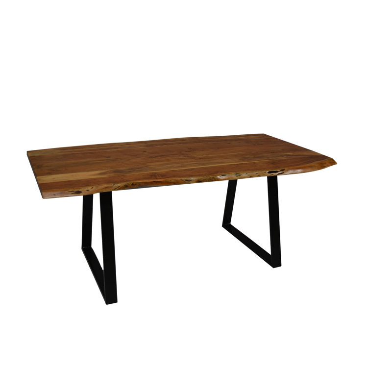Maryna Acacia Solid Wood Top Dining Table, 30" H x 60" L x 39" W