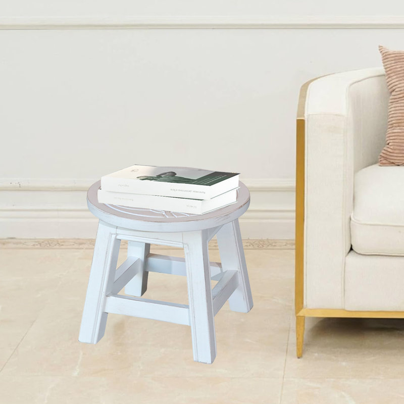 Parick 1 - Step Wood Step Stool, White