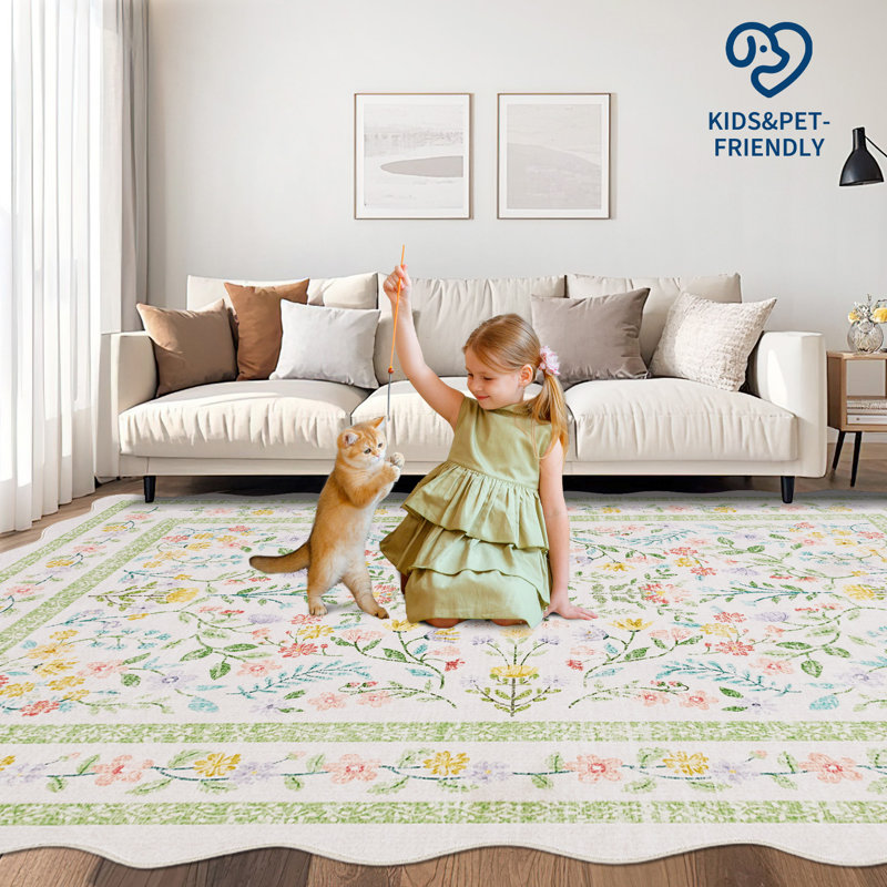 Washable Rugs Area Rugs for Living Room Modern Non Slip Area Rug for Bedroom Farmhouse Stain Resistant Carpet for Office Dining Room Classroom