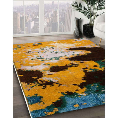 Tapis 100% abstrait lavable à la machine 5416