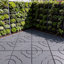 Carreau de terrasse en plastique texturé à motif de fleurs avec 12 bandes de bordure, 4 pièces d'angle et 1 paire de gants (ensemble de 44) L 12 po x l 12 po-124451931