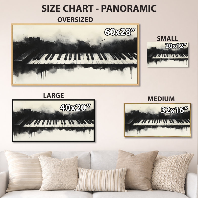Noir blanc classique piano I - décoration murale musicale noire, impressions encadrées rétro, Encadrement argenté