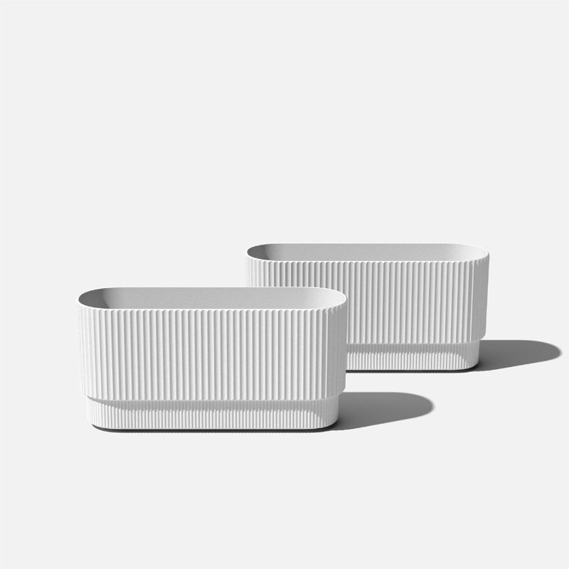 Demi Long Planter - White