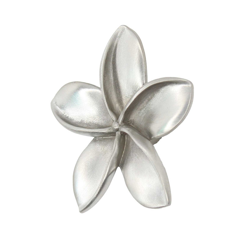 Poignée large Plumeria, Nickel brossé, L 2,5 po x l 2,5 po, 1