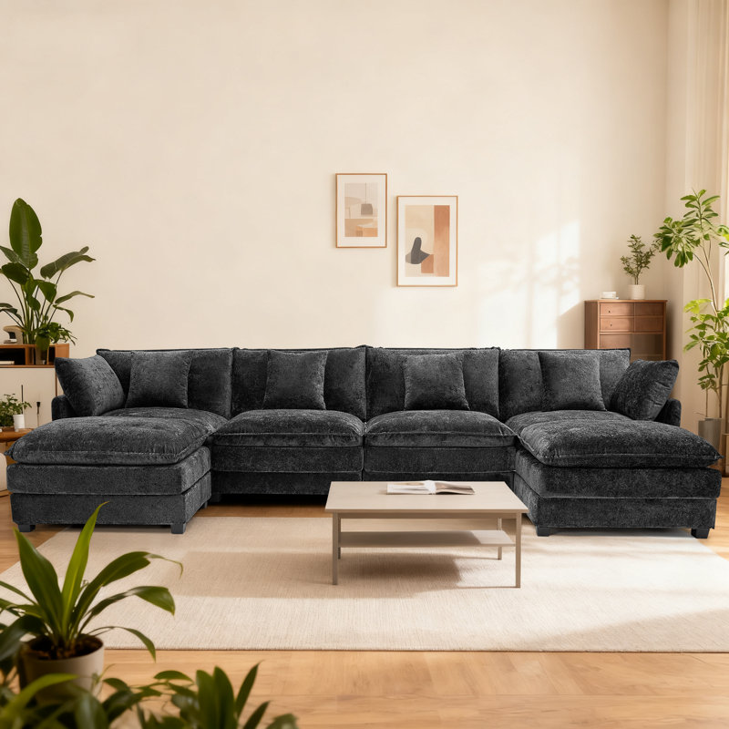 Canapé modulaire Modern, Velours noir