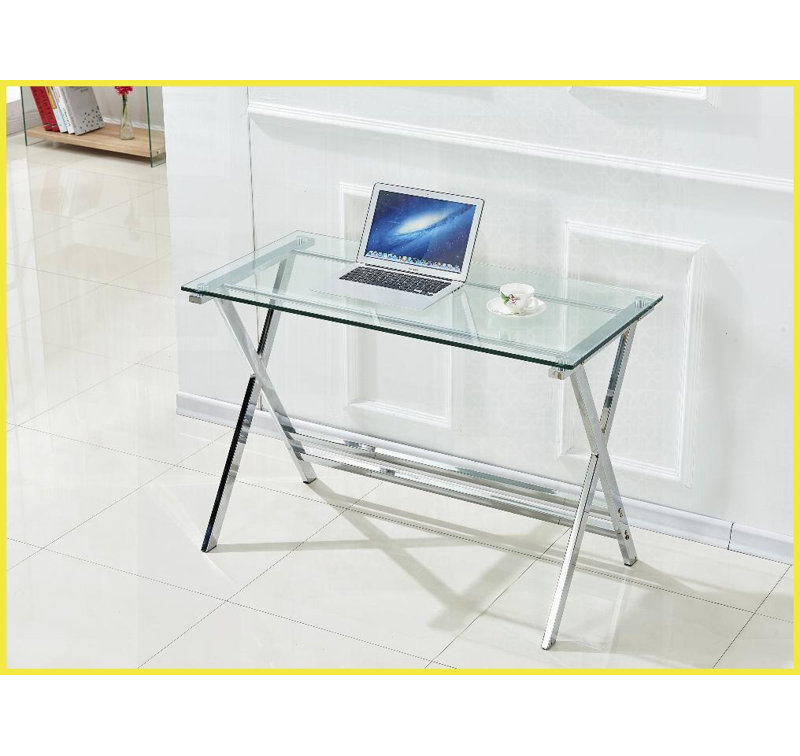 Space-Saving Tempered Glass Coffee Table for Living Room, Easy-Clean with Rounded Edges