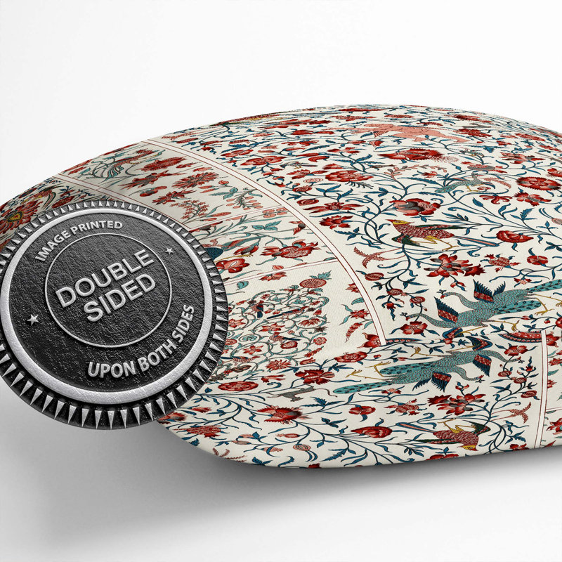 Flowers & Birds Pattern by Albert Racinet DBL Cushion with Filling, 55cm H x 55cm W x 20cm D