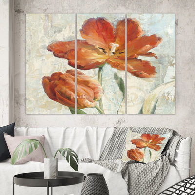 " Orange Parrot Tuplip " 3 - Pieces