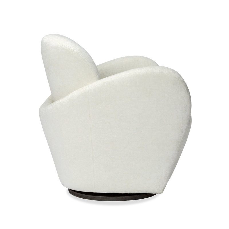 Miami Swivel Armchair, Pearl 100% Polyester