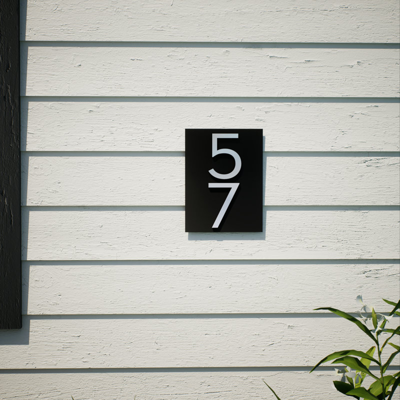 Petite plaque d'adresse murale Simply Sweet, Noir, Argent