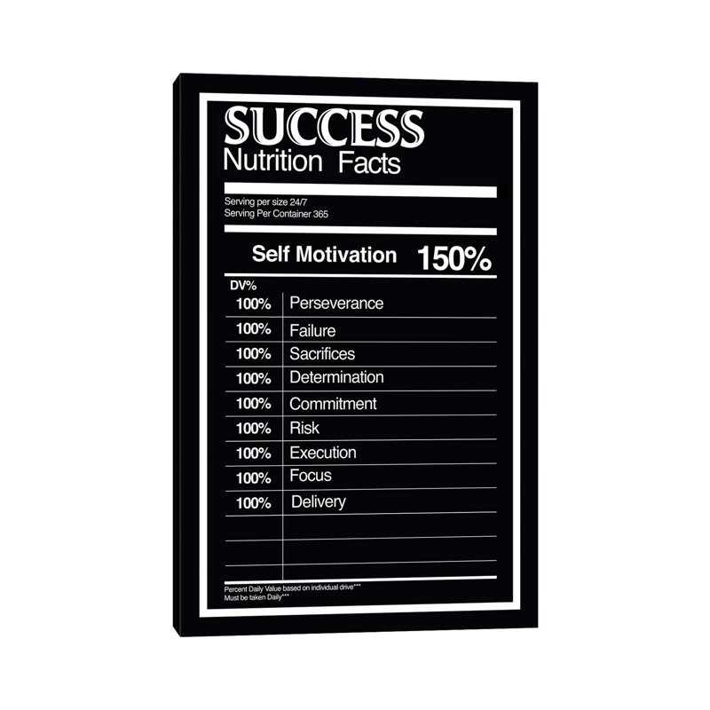 Nutritives succès - BW par 5By5collective - Toile tendue avec châssis, estampe numérique, H 26 po x l 18 po x 1,5 po