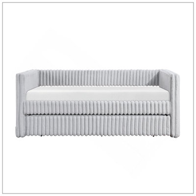 Modern Tufted Plush Daybed With Pull-Out Trundle For Versatile And Stylish Bedroom Or Living Room Furniture