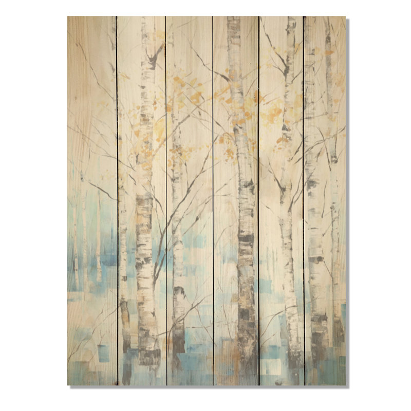 Bouleaux blancs, forêt, hiver, paysage I - arbre, bouleau, art sur bois de pin naturel, H 20 po x l 10 po