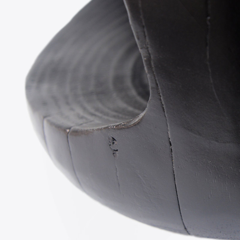 Table d'appoint, texture semblable au bois, Noir