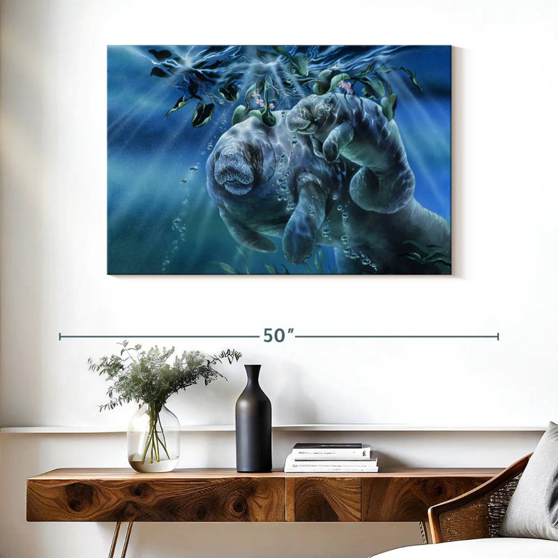 Manatees Sunshine, 26" H x 39" W