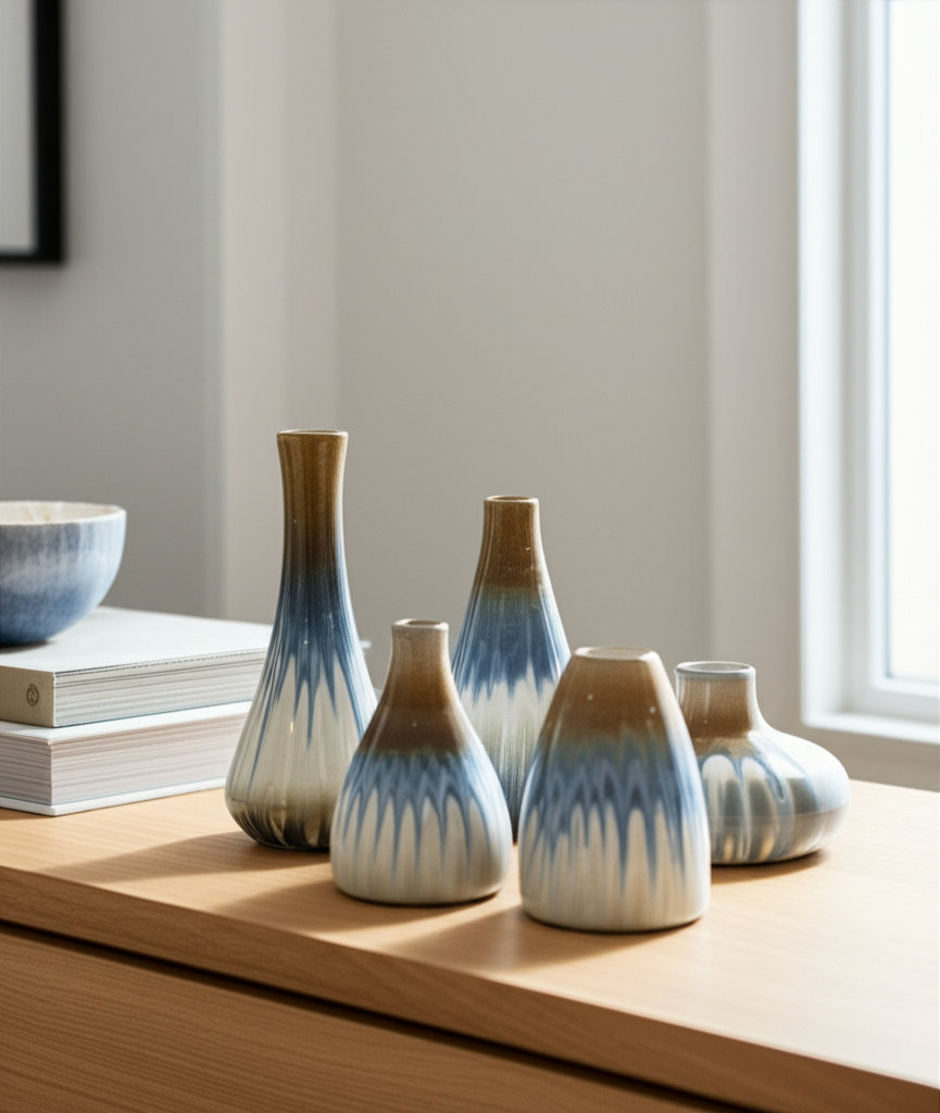 Kieden Ceramic Table Vase, Ivory