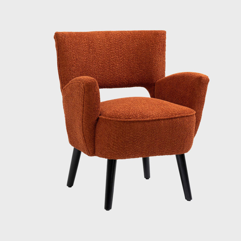 Fauteuil Sonette de 25,2 po de largeur, Velours orange