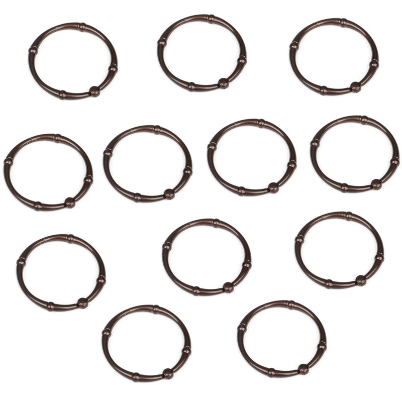 Oil Rubbed Bronze Zinc Alloy Shower Curtain Hooks Set of 12