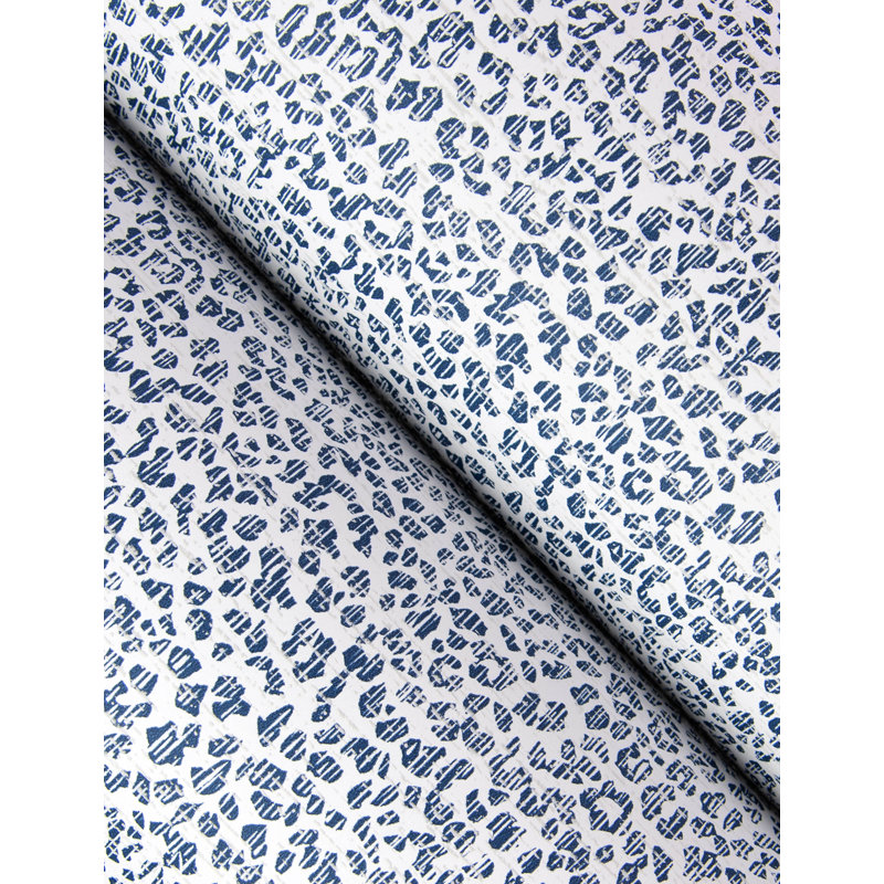 Papier peint à imprimé soul soul indigo, Bleu