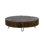 Table basse ronde contemporaine en bois massif de style jungle - Élégance fabriquée à la main