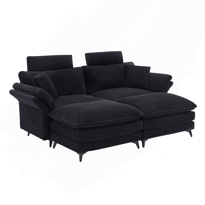 Deep Seat Sectional Sofa, Black