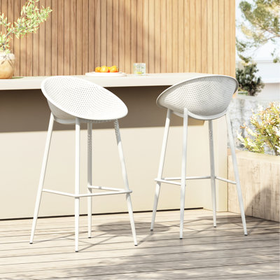 Pair - Classy Outdoor Seating In White, Iron + Plastic, 20 X 39.61 Size, 10.37 Lb, H 2 Cool Chairs And Width, Depth, Lb Weight, Height