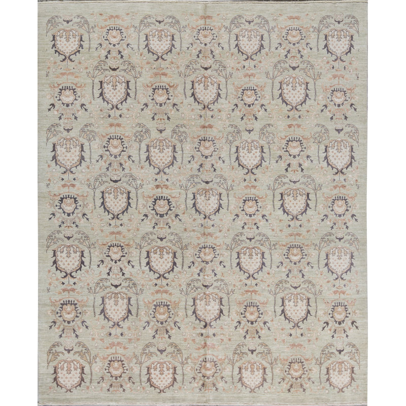 Tapis vert noué à la main de haute qualité