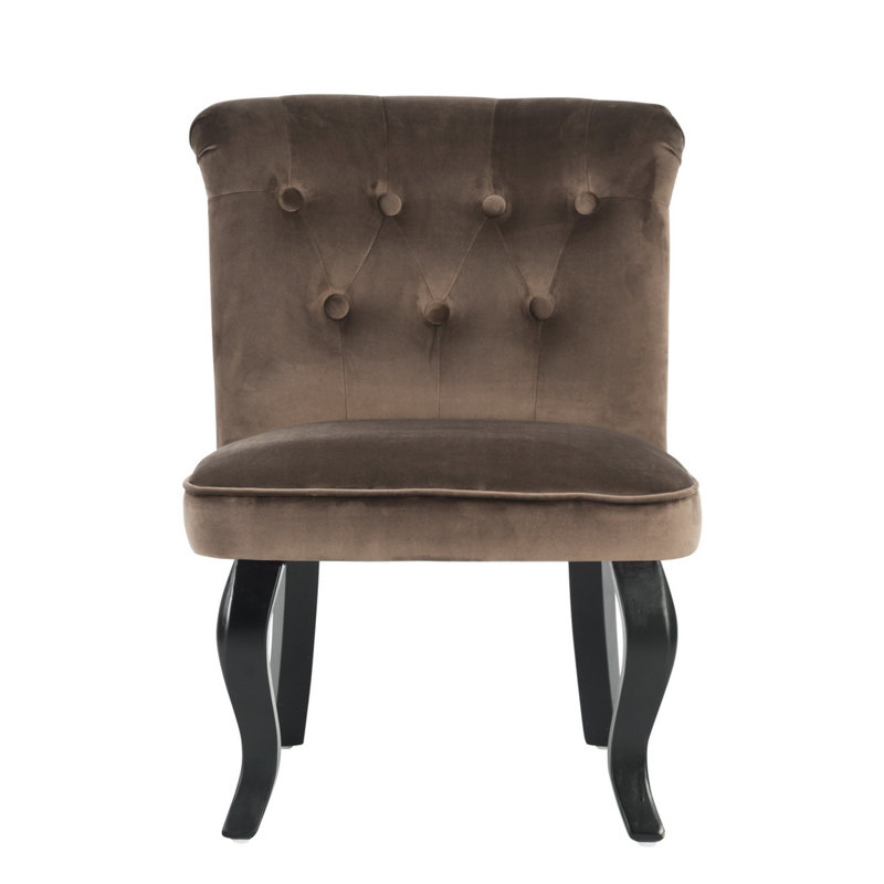 Peasely Upholstered Slipper Chair, Brown