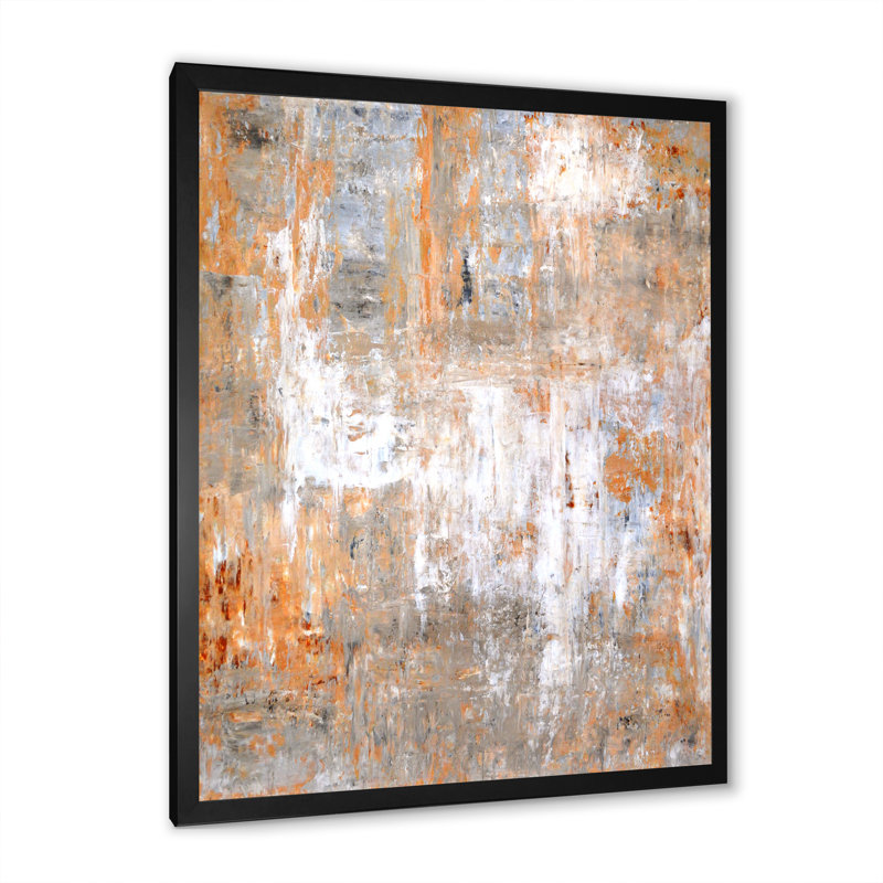Art moderne gris et bleu II 2FDP47730, H 32 po x l 16 po x P 1 po, Cadre noir