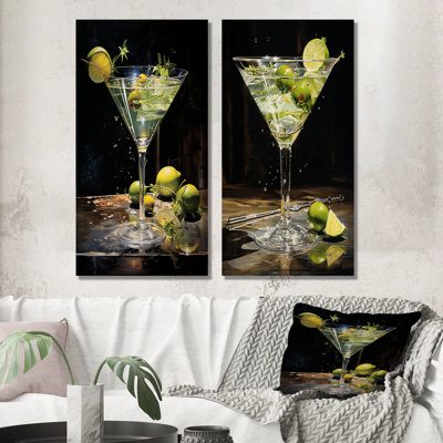 «Dirty Martini Mirage Cocktail», ensemble de 2 reproductions d'art mural