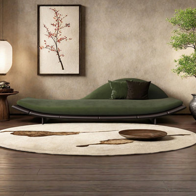 Retro Living Room Solid Wood Indoor Chaise Lounges