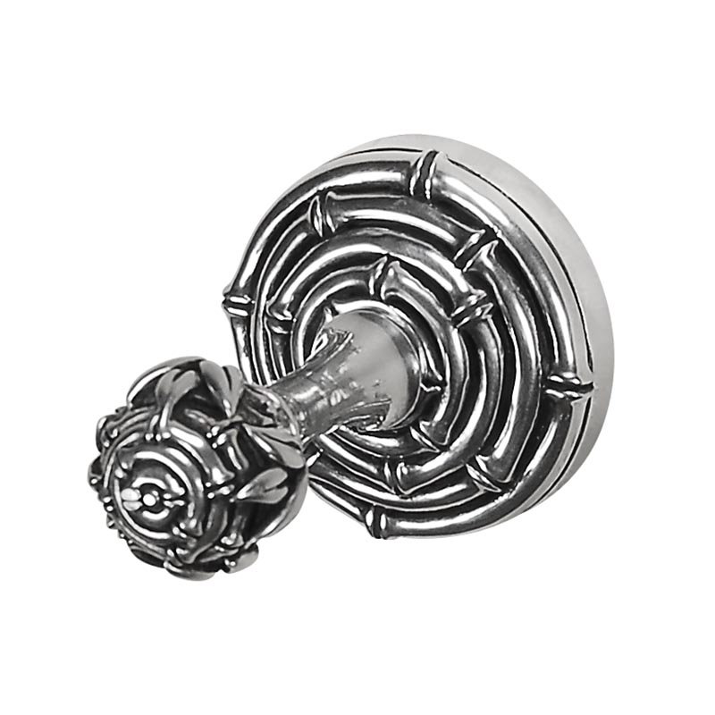 Palmaria Robe Hook, Antique Silver