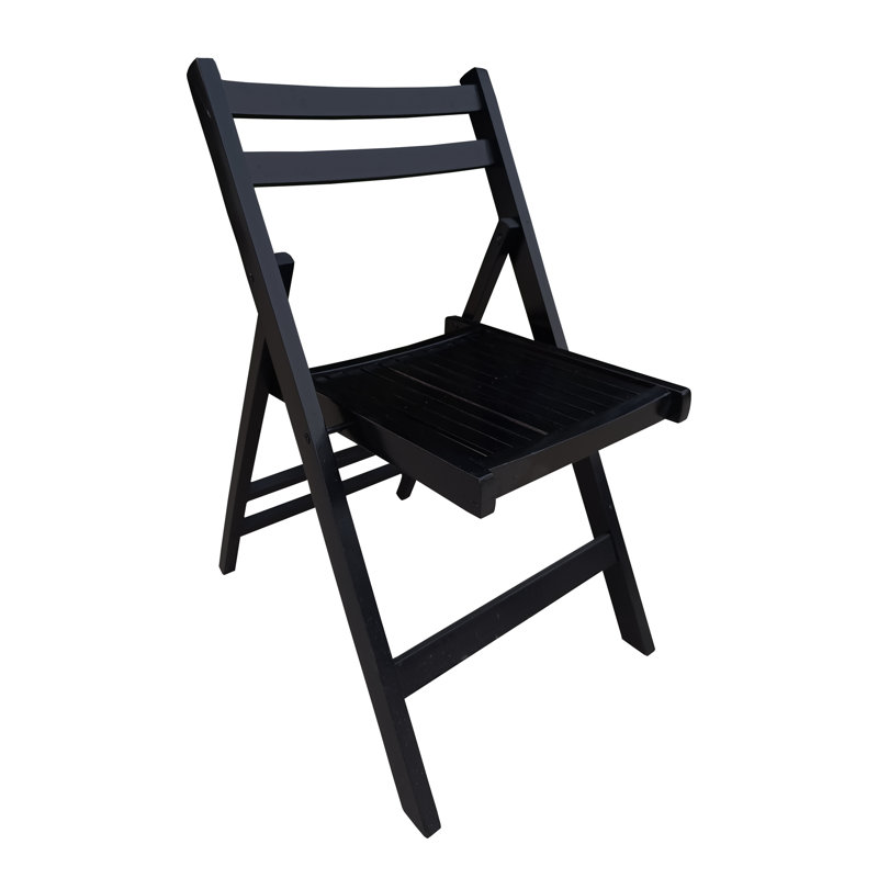 Chaises pliantes en bois à lattes pliables - noir, ensemble de 4, style pliable