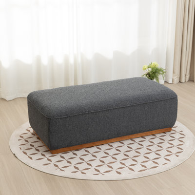 Repose-pieds rectangulaire en bois massif Lolington