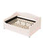 Lit de jour rembourré avec lit gigogne beige - Transformez votre chambre à coucher en un éclairage serein en molleton idéal pour un sommeil confortable-2147278084-2147278081