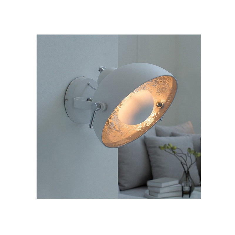Fiedler Armed Sconce, White/Silver